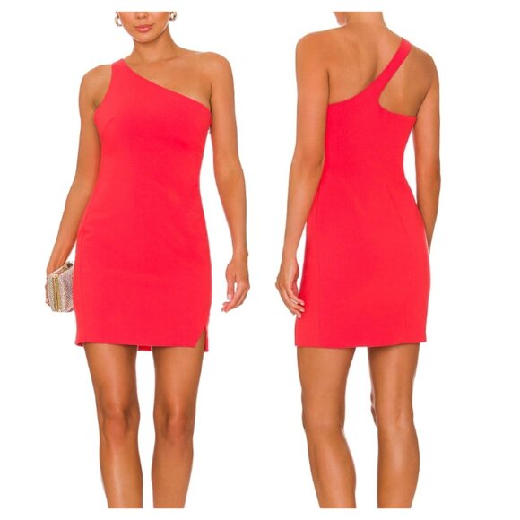 Likely Kelley One-Shoulder Mini Dress Size 8 Red - Picture 1 of 10